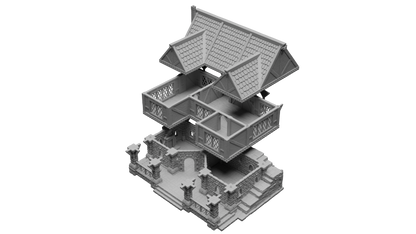 3D Printed D&D Tavern Terrain | Modular Fantasy Building for Tabletop RPGs, Miniature Wargaming, Pathfinder, and TTRPG