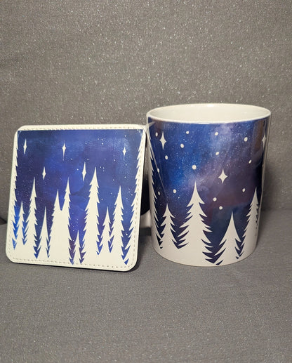 *Cosmetically Imperfect* Starry Night Mug & Coaster-Clearance Set