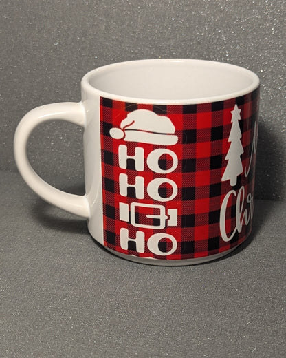 Mini Mug-"Merry Christmas-Red and Black Buffalo Plaid