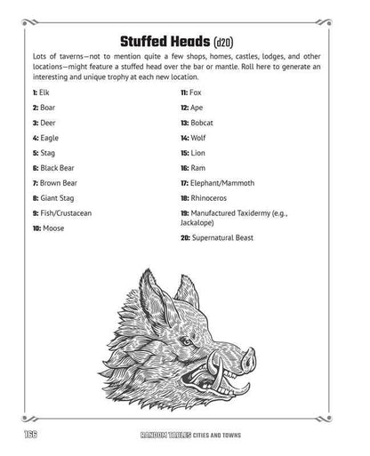 Random Tables: Cities and Towns by Dr. Timm Woods